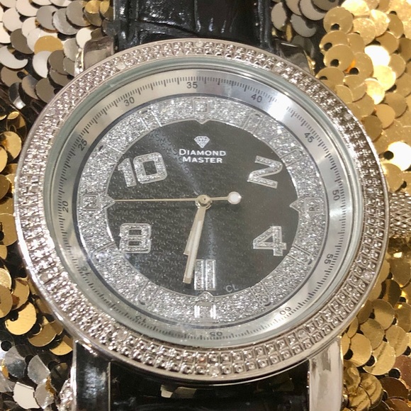 Real diamond men Watch not CZ no fake stones gift for him anniversary wedding - Picture 3 of 7